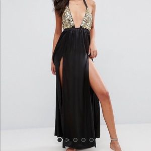Black and gold beach dress